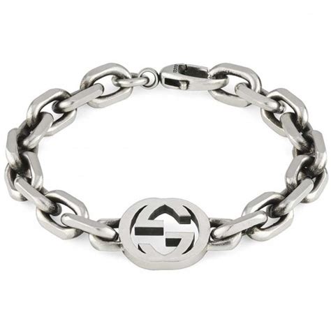 gucci bracelet with double g in silver|Gucci silver bracelet for men.